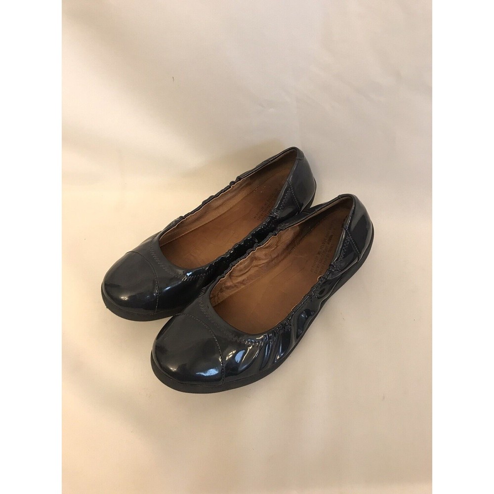 FitFlop Womens FF2 F-Pop Ballerina Ballet Leather Pump Wedge Blue EU 39 US 8